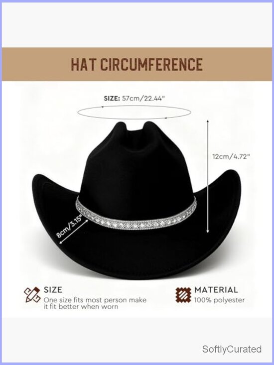 Western Cowboy Hat with Rhinestone Letters, Unisex for Weddings & Parties main image 7